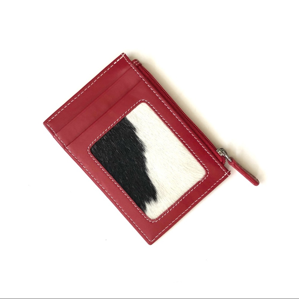 Overland Pebble Leather & Calfskin Card Wallet EUC